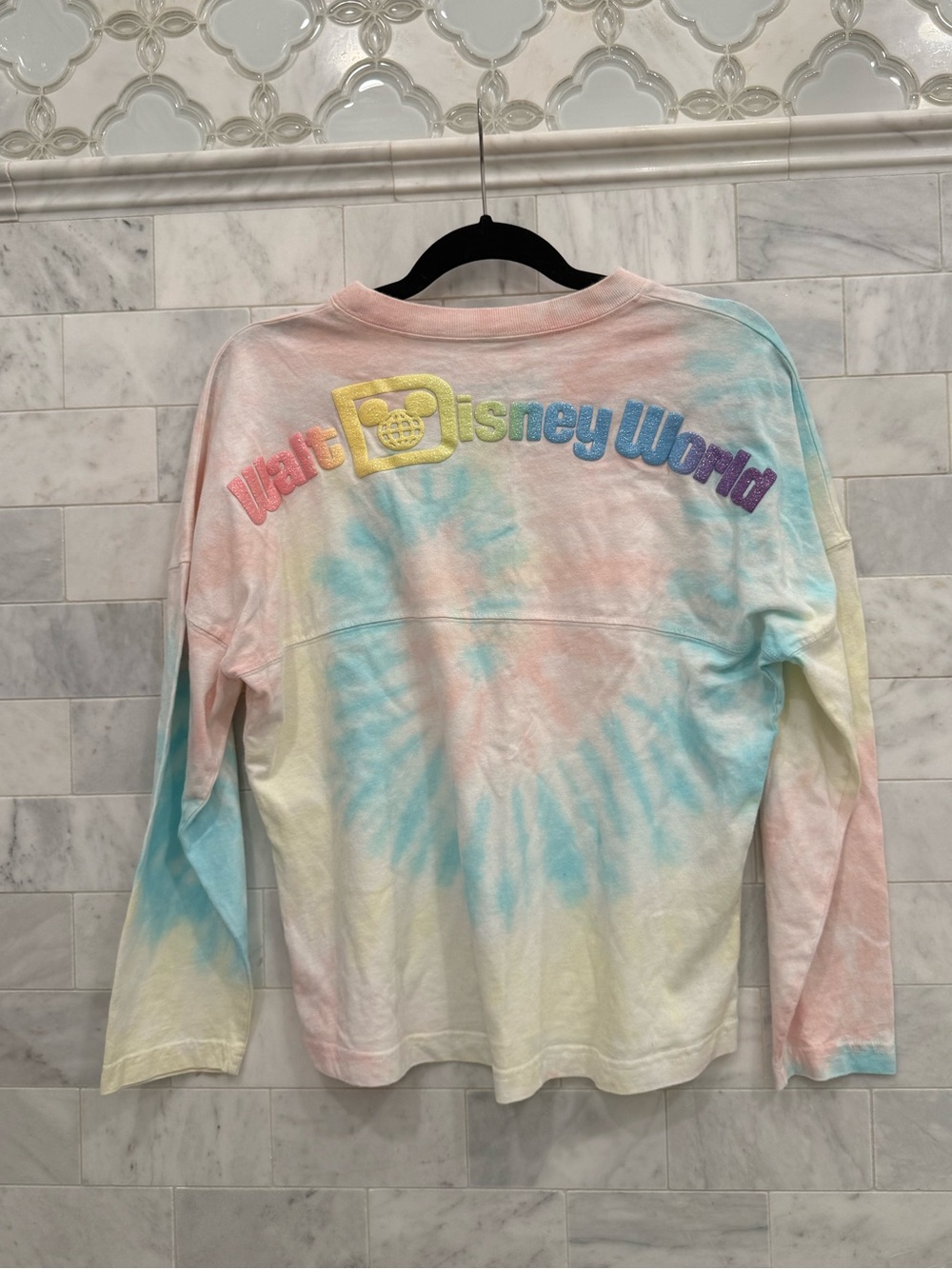 Disney Walt Disney World Pastel Tie-Dye Long Sleeve Shirt - Pink Blue Yellow